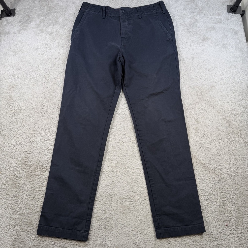 SKU Save Khaki United Pants Mens 32x32 Navy Blue Casual Chino Cotton Made USA